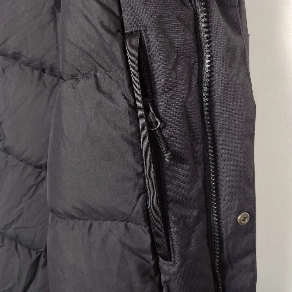 The North Face Mens XS Black Hooded Insulated Parka Faux Fur Trim Down Coat